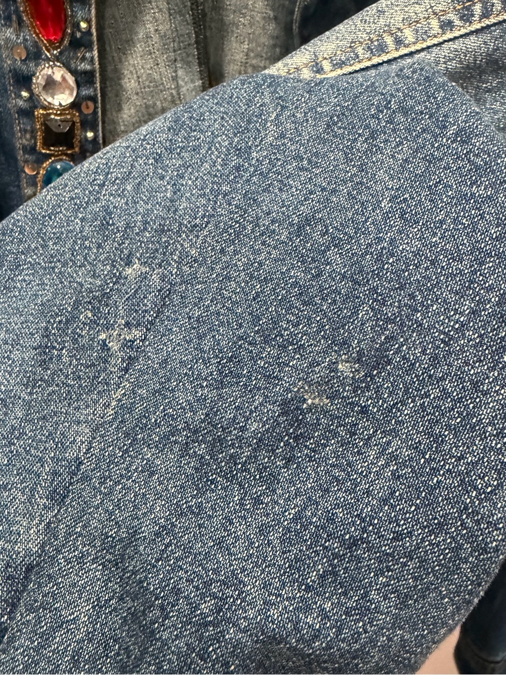 Vintage BEREK Embellished Denim Jacket – Multicolor Gems - Picture 6 of 10